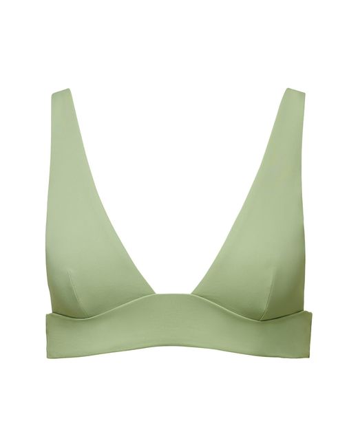 Onia Green Plunge Bikini Top