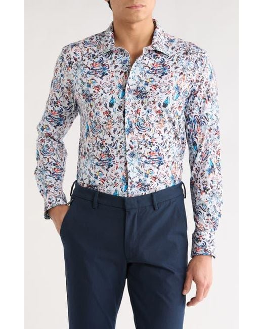 Robert Graham Gabe Stretch Button Up Shirt in Blue for Men | Lyst