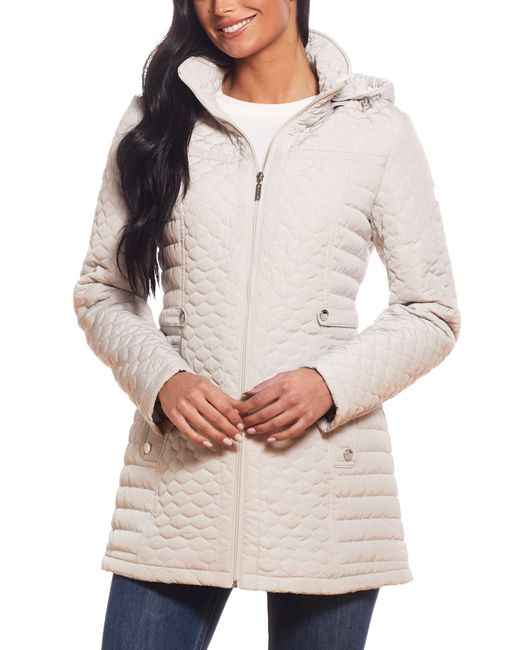 Gallery Gray Quilted Water Resistant Hooded Jacket In Storm Cloud At Nordstrom Rack
