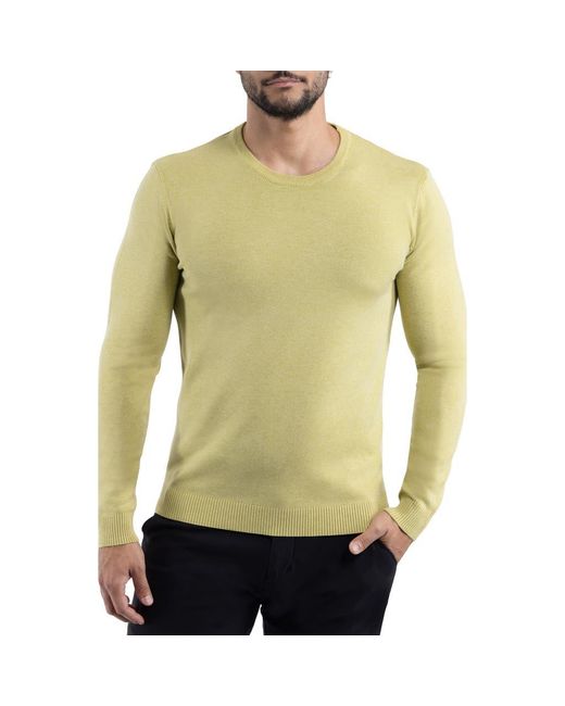 Xray Jeans Green Heather Lime Crewneck Knit Pullover for men