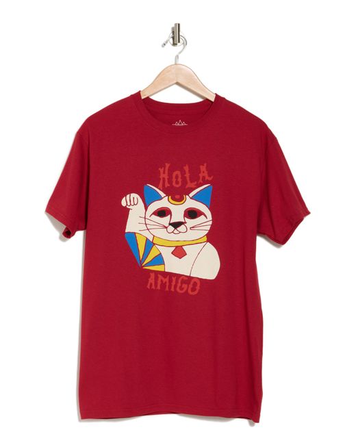 Altru Red Hola Amigo Cotton Graphic T-shirt for men