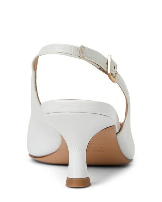 Bruno Magli White Fiona Slingback Pointed Toe Pump
