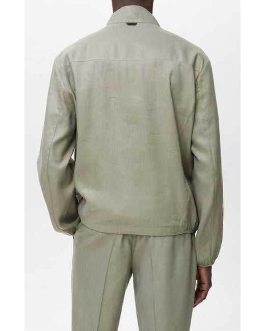 Mango Green Linen Blend Jacket for men