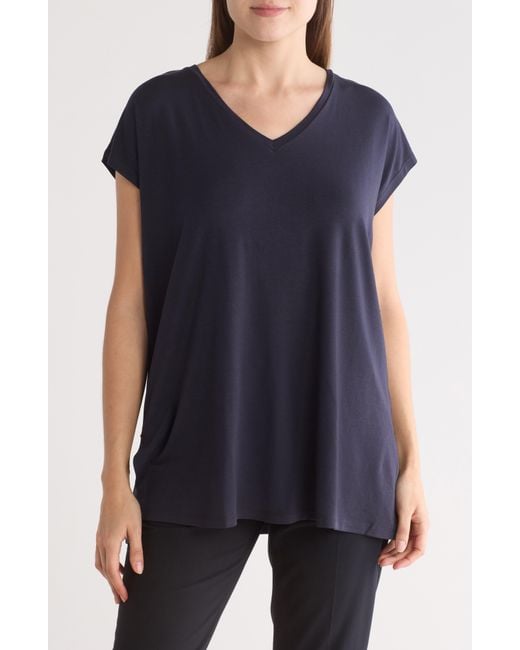 Eileen Fisher Blue V-neck ® Lyocell T-shirt