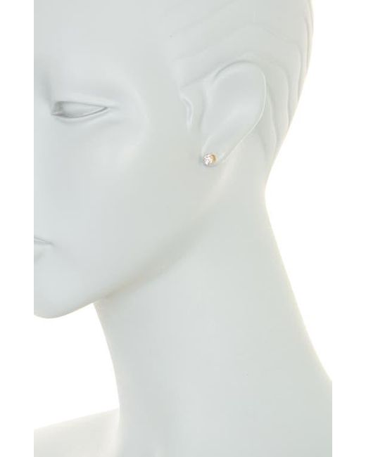 Sterling Forever White Cz Stud Earrings
