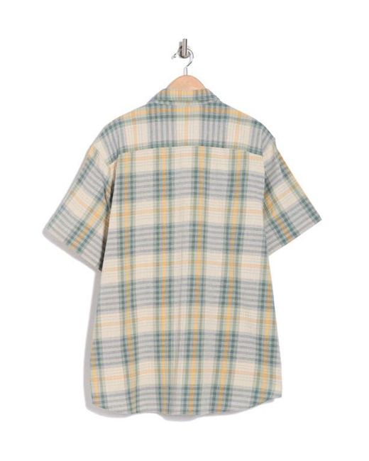 Lucky Brand Multicolor Crinkle Mason Short Sleeve Button-Up Shirt for men