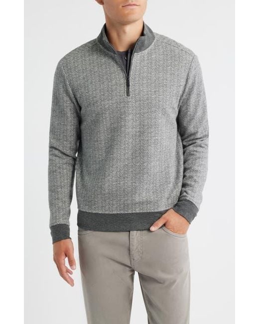 Robert Barakett Gray Cedro Quarter Zip Pullover for men