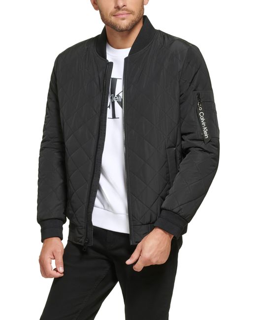 Calvin Klein Quilted Bomber Jacket In Black At Nordstrom Rack for Men ...