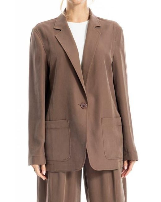 Max Studio Brown Single Button Blazer