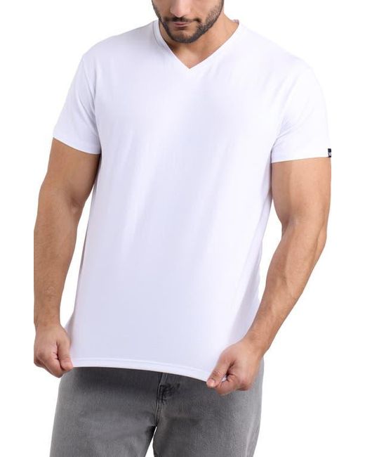 Xray Jeans White Soft V-Neck Cotton Blend Tee for men