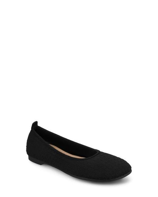 Journee Collection Black Aria Knit Flat