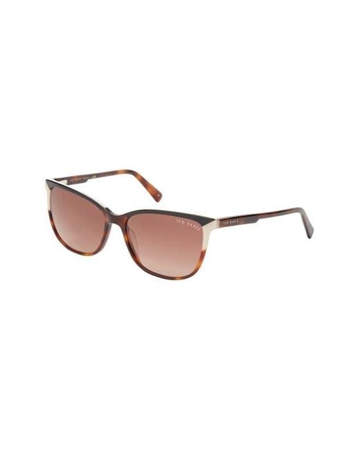Ted Baker Brown 56Mm Rectangular Sunglasses