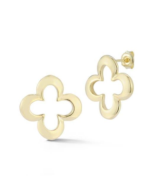 Sphera Milano Metallic Open Clover Stud Earrings