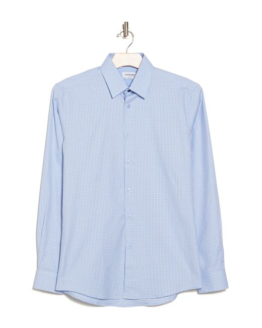 Duchamp Blue Check Tailored Fit Dress Shirt for men