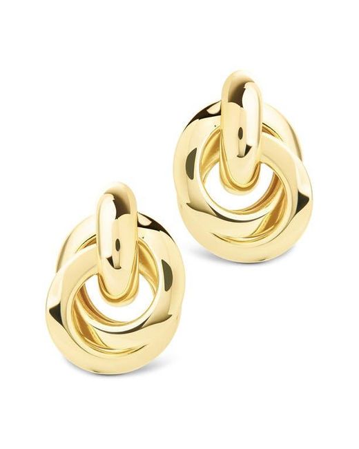 Sterling Forever Metallic Ashton Layered Knocker Stud Earrings