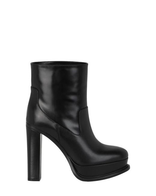 McQueen Black Leather Ankle Bootie