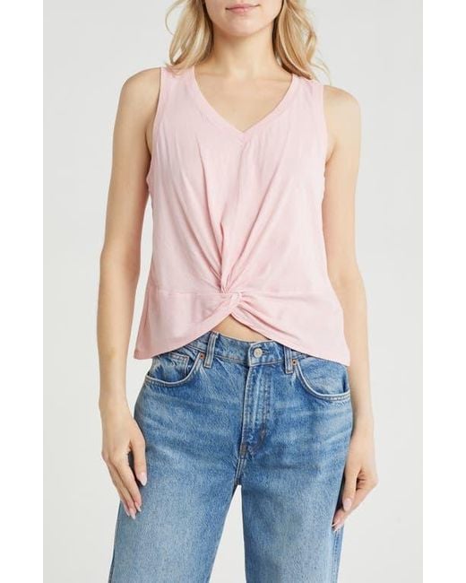 Melrose and Market Pink Twist Front Tank Top