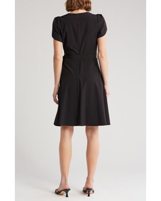 Calvin Klein Tulip Short Sleeve A Line Dress in Black Lyst