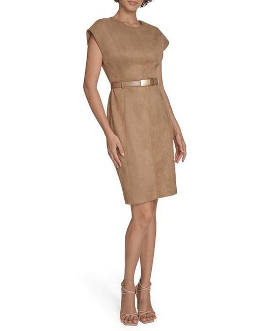 calvin klein belted sheath dress