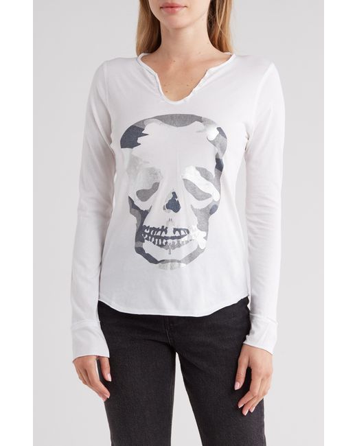 Zadig & Voltaire White Tunisien Graphic Long Sleeve Tee