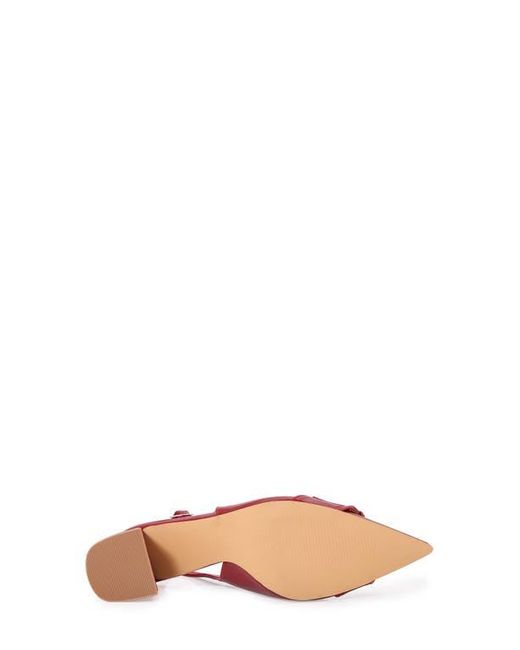 BERNESS Red Block Heel Slingback Pump
