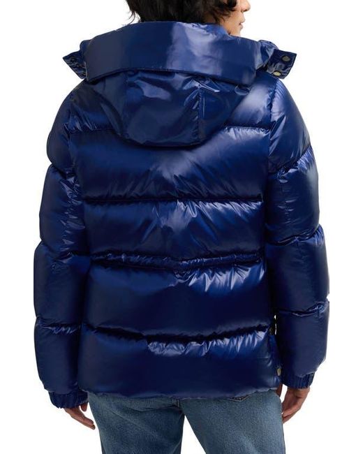 Scotch & Soda Blue Vivienne Boxy Water Repellent Quilted Down Jacket