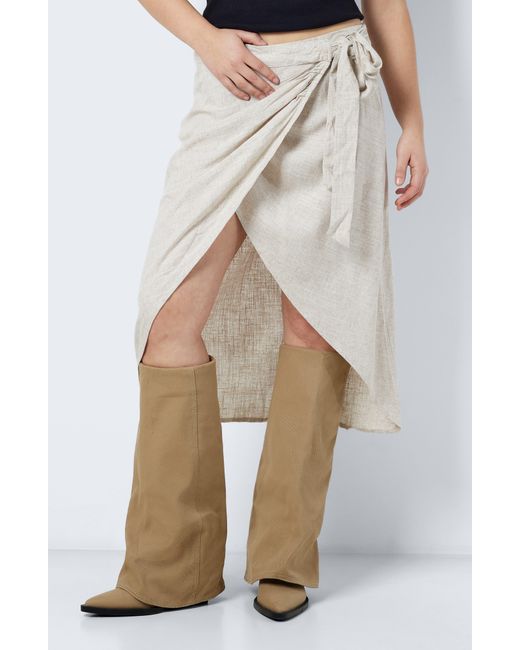 Noisy May Natural Leilani Wrap Midi Skirt