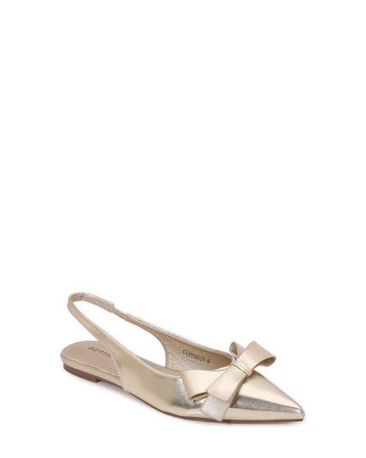 BERNESS White Bow Slingback Flat