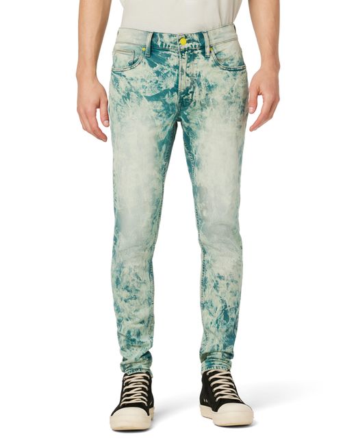 Hudson Jeans Zack Bleached Stretch Skinny Jeans in Green for Men
