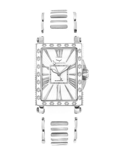Aquaswiss Diamond Silicone Strap Watch in White Lyst