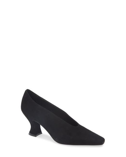 Jeffrey Campbell Black Hints-2 Suede Square Toe Pump