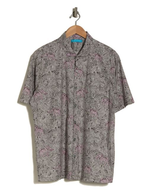 Tori Richard Gray Paisley Cotton Button-up Shirt for men
