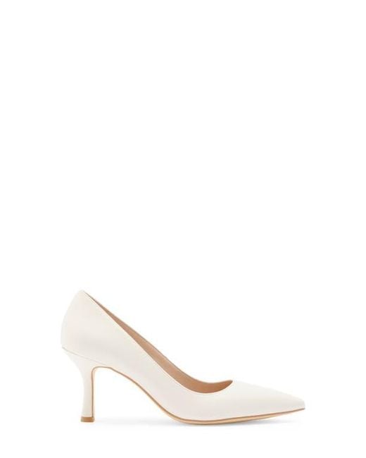 Stuart Weitzman White Isla Leather Pump