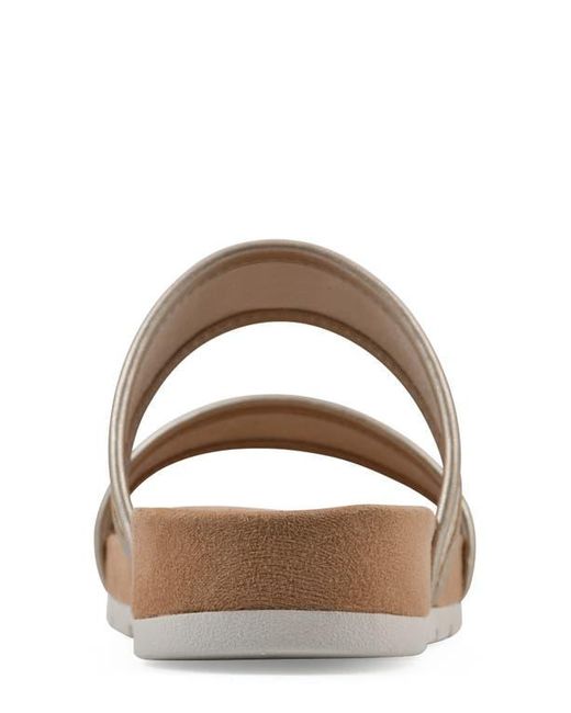 White Mountain Brown Tropical Slide Sandal