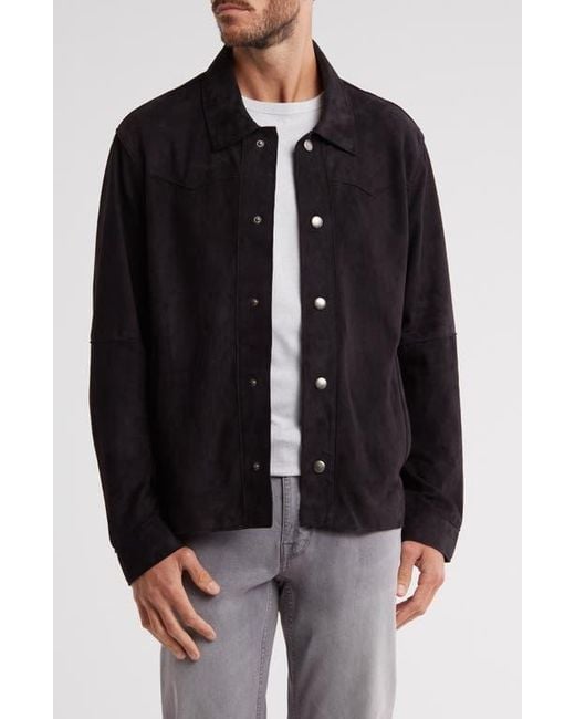 Frye Black Suede Long Sleeve Shacket for men