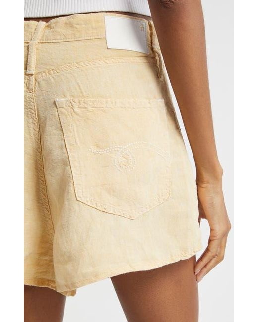 R13 Natural Double Loop Venti Linen Shorts