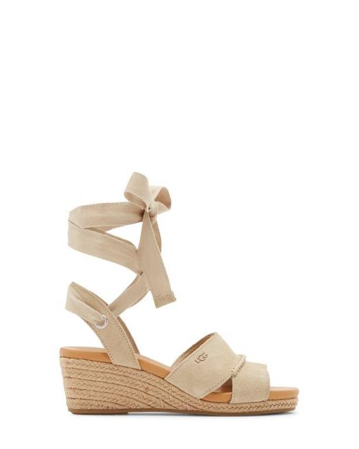 Ugg Natural Taia Ankle Tie Wedge Sandal