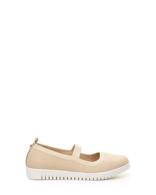 Taryn Rose Natural Flexible Mary Jane Slip On Flat