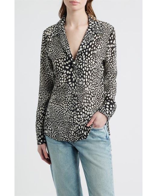 Rag & Bone Black Sade Printed Button-Up Shirt