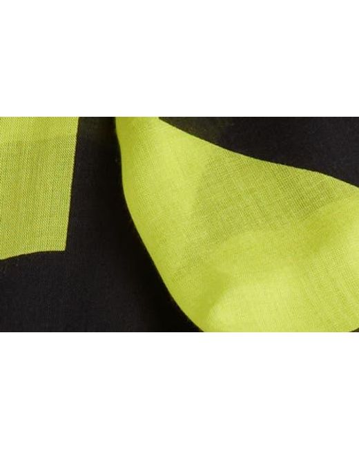 Longchamp Blue Logo Print Scarf