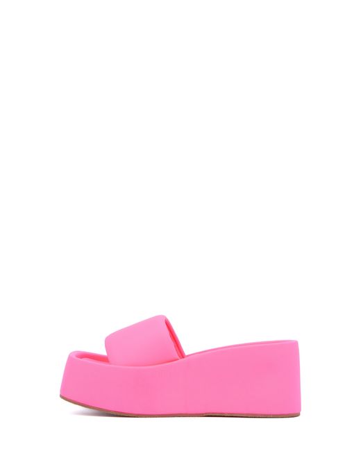 Olivia Miller Pink Uproar Platform Slide Sandal