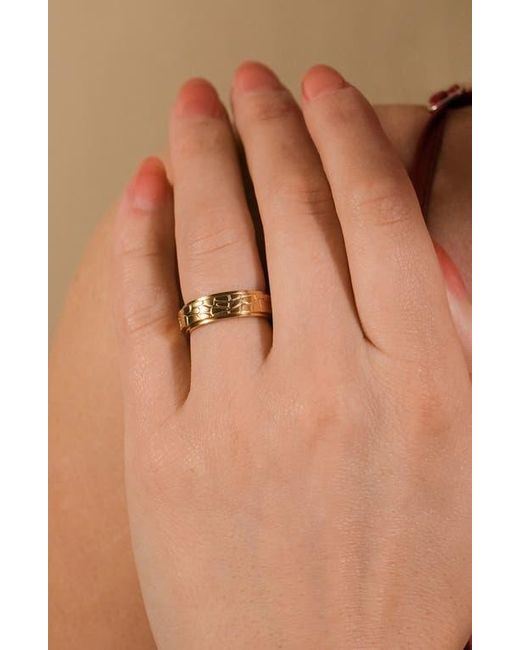 Sterling Forever Metallic Textured Spinner Ring