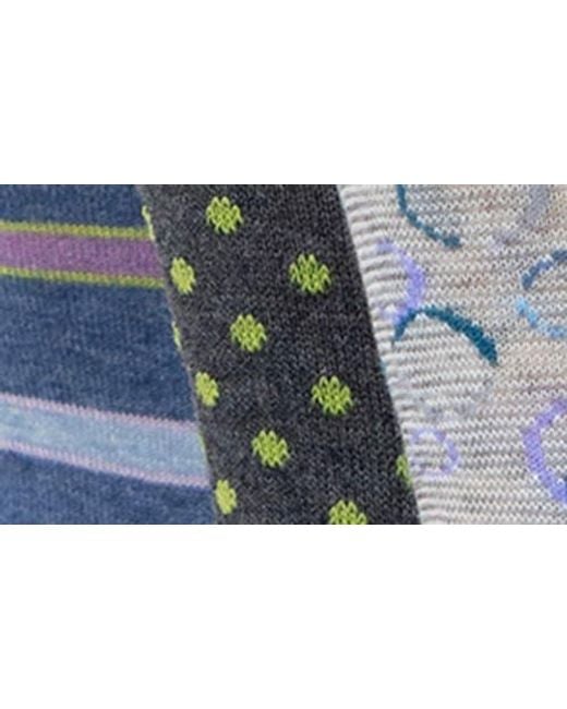 Lorenzo Uomo Blue Assorted 3-Pack Crew Socks for men