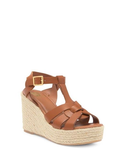 Bruno Magli Brown Estra Espadrille Platform Wedge Sandal