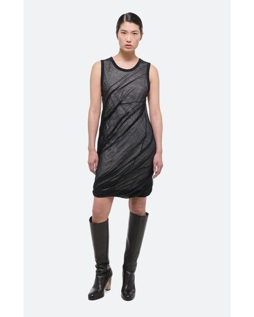 Helmut Lang Black Bubble Hem Cotton Dress