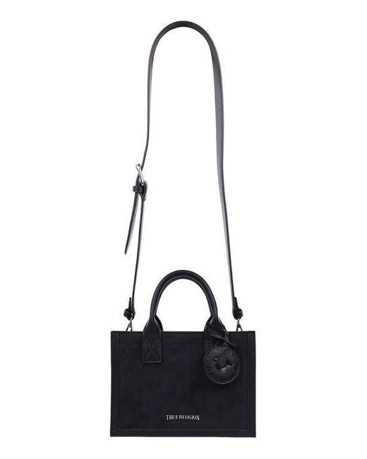 True Religion Black Top Handle Box Tote Bag