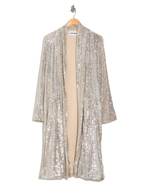 Steve Madden Natural Glitterbomb Sequin Duster In Silver Sequin At Nordstrom Rack