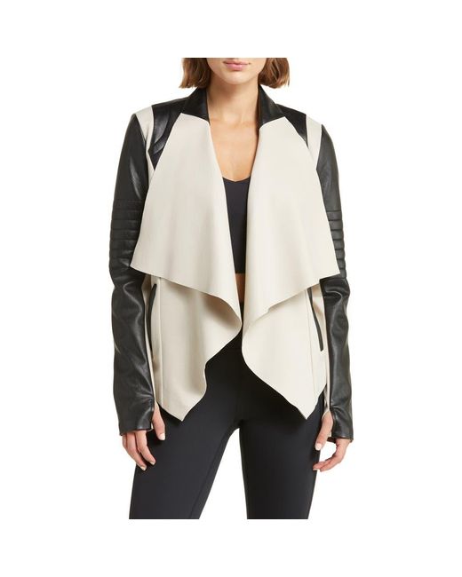 BLANC NOIR Black Drape Front Jacket