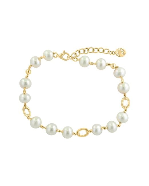 Effy White 14k Gold Plated 3-7mm Freshwater Pearl Chain Bracelet