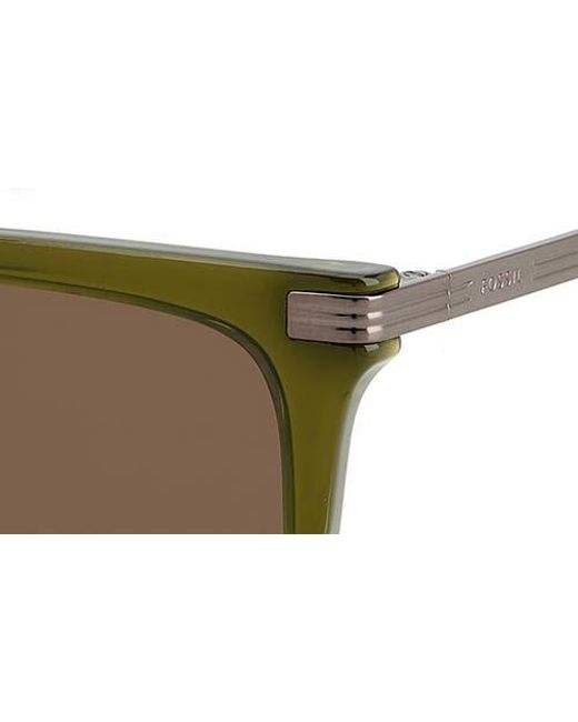Fossil Brown 56Mm Square Sunglasses for men